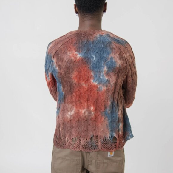 BNWT AW23 ACNE STUDIOS TIE-DYE CABLE KNIT SWEATER S & M & XL - Picture 12 of 13